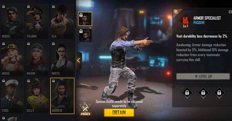 Andrew and his ability (Image via Free Fire)